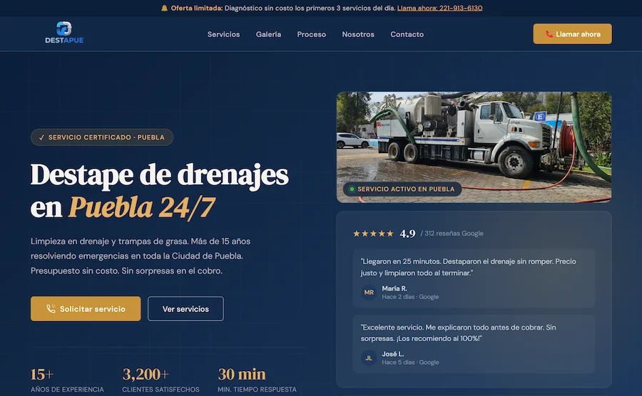 Landing page Destapue.com — proyecto OrcaNet