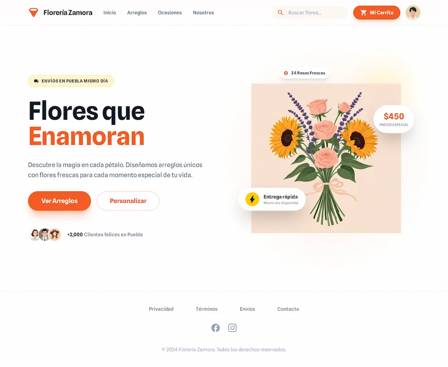 Tienda e-commerce de florería — proyecto OrcaNet